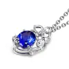 Pendente Criativo Flor de Cinco Pontas Diamante Safira Tanzanita Tanzaniana Diamante Azul Pedra Colorida Pétala Pingente