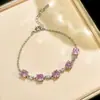 Pulseira de Zircônia 6*6 Octogonal Corte Rosa e Corte Millennium, Exquisita e Levemente Luxuosa, Joia de Alto Padrão para Banquetes