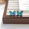 Pendientes de mariposa de cristal de moda de Corea del Sur para mujer, con aguja de plata S925, exquisitos pendientes de diamantes, pendientes elegantes de hada súper frescos.