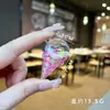 Lindo Llavero Transparente Estilo Ins Flor Femenina Colgante de Cristal Llavero de Helado Accesorios de Joyería Flotantes