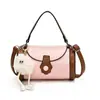 Bolso de Hombro tipo Satchel de Cuero Suave con Color de Contraste Casual, Bolsa tipo Almohada para Mujer, Popular Versátil para el Trabajo y los Viajes Diarios, Bolso Cruzado