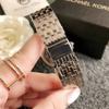Reloj de cuarzo de tres esferas con incrustaciones de diamantes en oro rosa para mujer, estilo elegante, resistente al agua, con correa de acero simple y exquisito reloj.