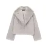 2025 Nueva Moda Otoño e Invierno Versátil Holgado Corto Piel Sintética Abrigo Chaqueta Elegante Top para Mujer 6318021