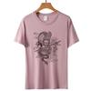 Dia dos Namorados Transfronteiriço Fornecer novos produtos para homens e mulheres Dragão chinês estampado Pullover algodão solto manga curta camiseta feminina