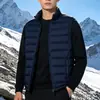 Chaleco de plumón para hombre de otoño e invierno, ligero, con cuello alto, adecuado para hombres de mediana edad, para usar en casa, ir al trabajo y proporcionar calor