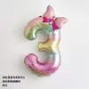 Balões de Folha de Alumínio de 40 polegadas com Número Degradê Estrela Arco-Íris Decoração de Cena para Festa de Aniversário Infantil Adereços para Fotos