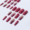 X-0087 Use Um Patch de Arte para Unhas Retangular Europeu e Americano Flor Rosa Coração Diamante Cruzado Transfronteiriço 24 Removíveis