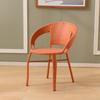 Cadeira Individual de Rattan com Encosto, Poltrona de Rattan para Uso Doméstico, Cadeira de Jantar para Exterior, Assento de Lazer para Varanda, Cadeira de Rattan para Idosos