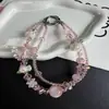 Nueva y moderna correa de teléfono con cuentas de mariposa, llavero versátil de cristal, accesorio para bolso al por mayor