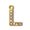 Pingente de Aço Inoxidável com 26 Letras Inglesas Cravejadas de Diamante DIY para Mulheres A-Z Brincos Pulseira Colar Pingente de Joia em Aço Titânio