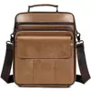 Dropshipping Transfronterizo Bolso de Hombro para Hombre de Cuero Genuino de Alta Gama Casual para Viajes Diarios Bolso Cruzado Vertical de Piel de Vaca de Primera Capa