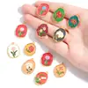 Colgante de Aleación de Esmalte Colorido Estilo Pintura al Óleo Flor de Lirio y Tulipán Charms Decorativos para Pulsera Collar DIY W662