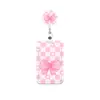 Porta-credencial retráctil del fabricante en stock con clip de cereza para insignia, porta-tarjeta de identificación vertical con impresión UV, funda protectora para tarjeta de campus