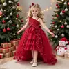 Comércio Exterior Transfronteiriço Vestido Formal Feminino Ombro Só Lantejoujado Cauda Vestido de Natal Anfitriã Festa Malha Saia de Tule Bufante