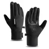 Guantes de Invierno de Cuero para Hombre para Montar con Forro Polar Engrosado Cálido a Prueba de Viento Impermeable Pantalla Táctil Guantes de Invierno para Motociclismo