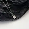 Collar con Colgante de Candado Pequeño de Zirconia Diamantada Brillante de Gama Alta en Acero de Titanio para Mujer Diseño de Lujo Ligero Cadena Clavicular Corazón de Nicho