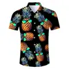 2024 Suprimento Transfronteiriço Mais Vendido Camisas Masculinas Europeias e Americanas Estampa Digital Havaiana Camisas com Elasticidade em Quatro Direções
