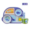 Set de vajilla de fibra de bambú para bebé, comida complementaria, forma de animal de dibujos animados linda, plato separado, tenedor, cuchara, cuenco para comer bebé