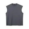 Chaleco de algodón 210G para hombre, cuello americano pequeño de verano, color liso, simple, casual, camiseta, camiseta interior de baloncesto para hombre