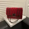 Bolso Bordado de Hilo de Color Sólido de Moda para Mujer 2026 Nueva Moda Retro Bolso Cruzado con Cadena Bolso de Hombro Único Bolso de Moda