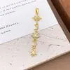 Colgante Chapado en Cobre Oro Real Borla Diseño Sencillo Circonita Micro-pavimentada Accesorios de Joyería Luna Estrellas Accesorios que no se decoloran