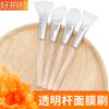 Escova de máscara facial de haste transparente, escova de silicone, máscara de lama facial, escova de máscara facial de spa, escova especial para salão de beleza