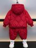 1015 Conjunto de Ropa de Algodón para Niños Niños, Elegante Invierno Nuevo Modelo 2026, Forrado de Felpa y Engrosado, Sudadera para Bebé Niñas, Aspecto Atractivo
