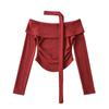 Camisa ajustada con cuello halter y cinta con hombros descubiertos para chica sexy de estilo americano, diseño de otoño e invierno, top de punto de manga larga interior para mujer