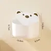 Caja de almacenamiento linda de oso de dibujos animados para colgar en la pared, cocina, para cebolla, jengibre y ajo, sin perforaciones, almacenamiento en pared, colgante lateral de refrigerador, azul