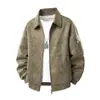 Chaqueta de béisbol de gamuza holgada para hombre con cuello de solapa, adecuada para primavera y otoño, chaqueta retro cálida de talla grande de moda
