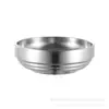 Tazón de fideos fríos estilo coreano acero inoxidable dorado tazón de fideos instantáneos tazón de ramen doble capa tazón coreano de bibimbap tazón grande para sopa tazón de especias con tapa de rosca