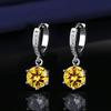 Venda Ao Vivo Moda Borla Moissanita Sintética Seis Garras 2 Quilates Brincos Femininos Elegantes Simples Argola de Orelha Brincos Brincos