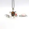 Colgante Broche Doble Uso Tortuga Pequeña Incrustaciones de Cristal Piedra Natural Multicolor Pin Exagerado Moderno Joyería de Comercio Exterior