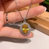 Conjunto Oval Transfronterizo Europeo y Americano con Pendientes, Collar y Anillo Incrustados de Diamantes, Estilo de Lujo Ligero, Joyería de Alta Gama de Moda para Celebridades de Internet para Mujeres