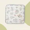 Toalha de Banho para Bebê Seersucker 100% Algodão 6 Camadas, Paninho de Baba, Paninho Facial para Bebê, Quadrado de Gaze Classe A com Borda Colorida