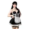 Conjunto de Uniforme de Empregada Lingerie Sexy, Cosplay de Empregada Fofo, Aro para um Visual Mais Cheio, Estilo Puro Desejo