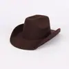 Chapéu de feltro de cor sólida de origem transfronteiriça, chapéu de jazz retrô britânico, chapéu de cavalheiro de aba plana para homens e mulheres, chapéu de topo plano da Amazon