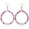 Joyería transfronteriza europea y americana moda colorida cuentas de arroz aretes de perla de imitación casual playa geométrico círculo aretes mujeres de moda