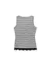 Camisole Listrada com Estampa de Letras Estilo Americano Picante para Mulheres, Novo Top Patchwork Slim Fit de Verão Falso Duas Peças