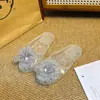 Acessórios para sapatos de gelatina mais quentes da Coreia sapatos furados decoração de sapatos de cristal transparente flor popular DIY flor de sapato fivela de sapato feminino