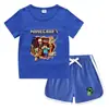 Camiseta de verão infantil gola redonda, short hot pants, blusa básica casual coreana, suit de camiseta infantil absorvente de suor cor doce