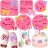Molde de silicone para decoração de joias de resina com laço de cristal, para artesanato, fondant, bolo e chocolate
