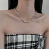 Moda europeia e americana colar de pérolas de camada dupla mulheres vento ins borboleta clavícula joias flor moda temperamento colar atacado