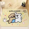 Línea de Puerta de Entrada Principal Perro Pequeño Dibujo Animado Baño Alfombra de Terciopelo de Cristal Vestíbulo Baño Dormitorio Sala de Estar Alfombra
