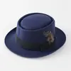 Sombrero de fieltro de ala pequeña y copa redonda para hombre, de venta caliente transfronteriza, sombrero de fieltro suave europeo y americano para jazz
