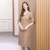 Vestido de encaje elegante y noble, nuevo vestido de primavera y otoño 2025, antiedad, combinable, ligero, lujoso y de alta gama.
