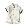 Selección de Moda InfantilConjunto de Dos Piezas Delgado de Verano Estilo Coreano para Niños: Camisa y Shorts, Atuendo de Alta Gama Elegante y a la Moda