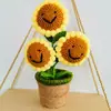 Decoraciones y Adornos de Ganchillo Hechos a Mano para Interiores, Similares a los de Xiaohongshu, con Macetas Falsas y Arreglos de Flores Artificiales
