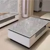 Tapete para Mesa de Centro Imitação de Mármore Plástico Anti-Queimadura Preto Branco Cinza PVC Tapete para Mesa de Jantar Toalha de Mesa Fábrica de Toalhas de Mesa Metabo
