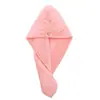 Gorro Secador de Pelo de Felpa Coral de Color Sólido, Logo Personalizable, Toalla Secadora de Pelo Espesa de Doble Capa con Hebilla de Oso, Gorro de Ducha de Color Liso Transfronterizo